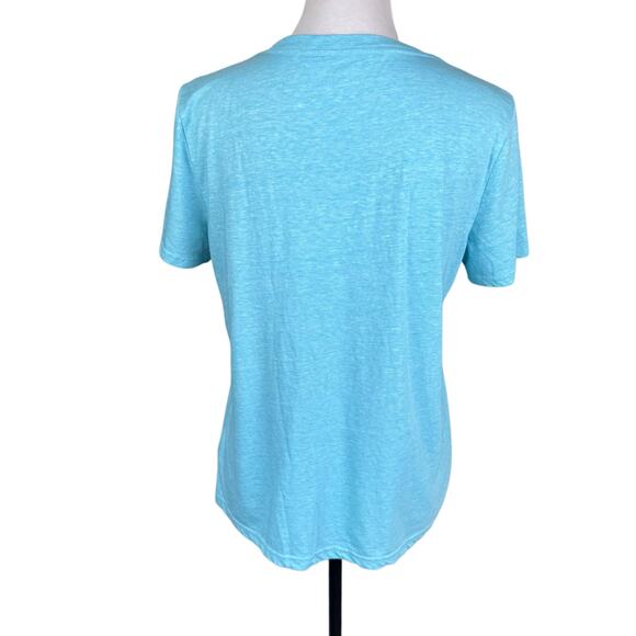 Lucky Brand This is My Fourth Sky Blue Soft Knit Short Sleeve Graphic July Tee - Picture 3 of 10